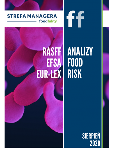 Analiza trendów ryzyka bezpieczeństwa produktów żywnościowych w EU - sierpień 2020