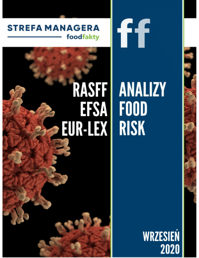 Analiza trendów ryzyka bezpieczeństwa produktów żywnościowych w EU - wrzesień 2020