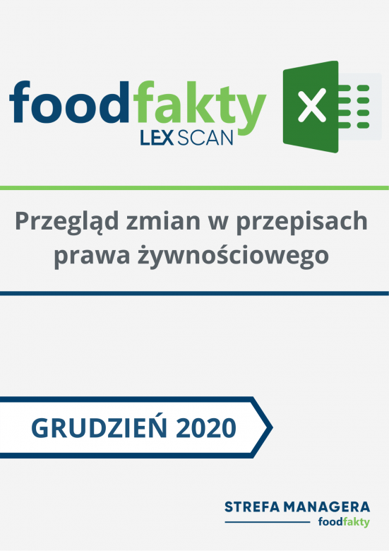 Pełna wersja: Przegląd zmian w przepisach prawa żywnościowego - grudzień 2020