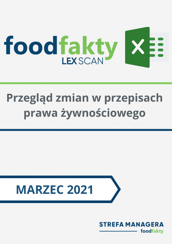 Pełna wersja: Przegląd zmian w przepisach prawa żywnościowego - marzec 2021
