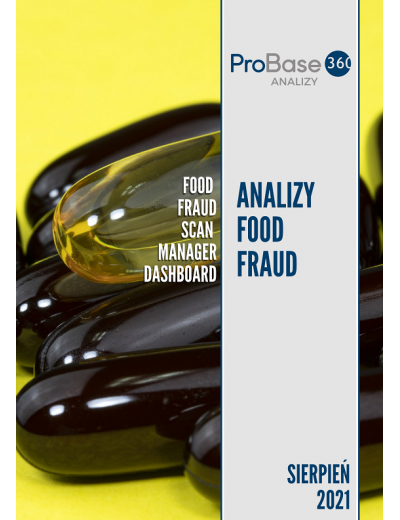 Analiza trendów ryzyka zafałszowania produktów żywnościowych Probase360 Analizy Food Fraud - sierpień 2021