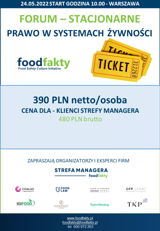 Bilet FORUM Prawa - KLIENCI STREFY MANAGERA