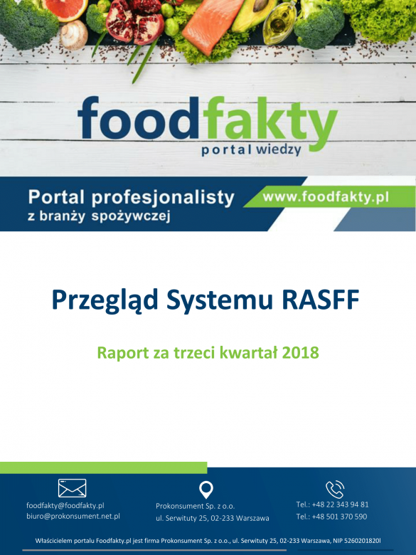 Przegląd systemu RASFF - III kwartał 2018