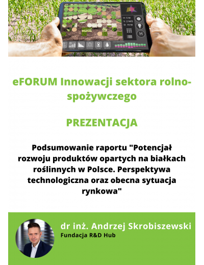 Innowacje sektora rolno-spożywczego 28.09.2022 Prezentacja Fundacja R&D Hub