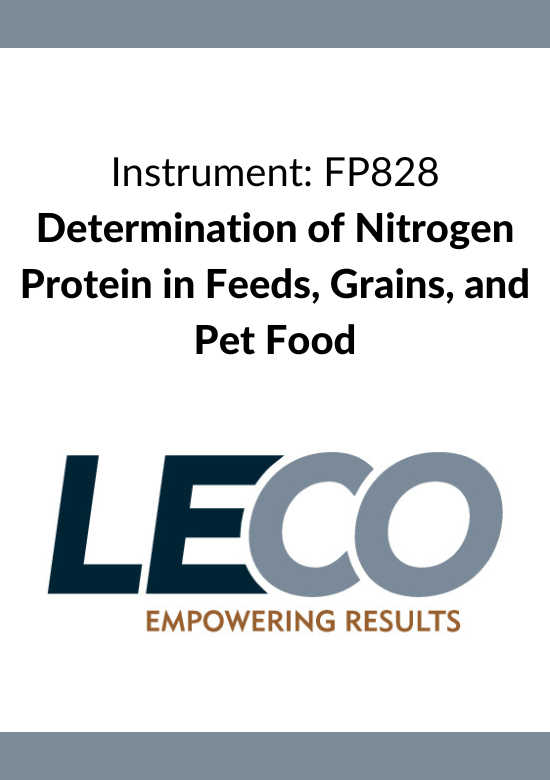 Nota aplikacyjna FP828 - Determination of Nitrogen/Protein in Feeds, Grains, and Pet Food