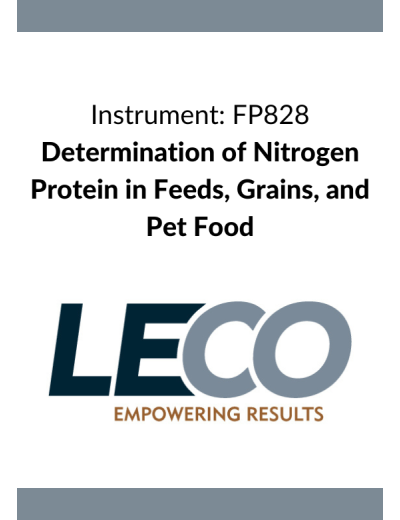 Nota aplikacyjna FP828 - Determination of Nitrogen/Protein in Feeds, Grains, and Pet Food