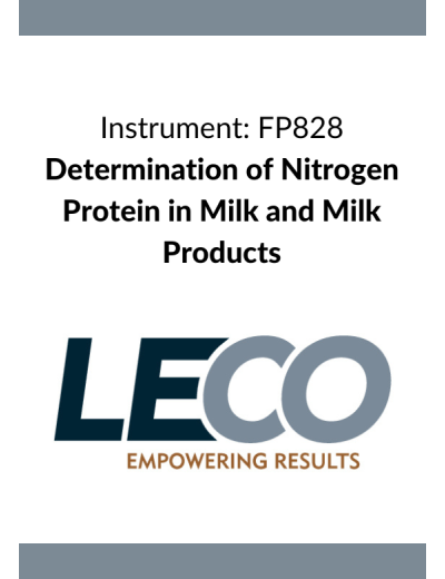 Nota aplikacyjna FP828 - Determination of Nitrogen/Protein in Milk and Milk Products