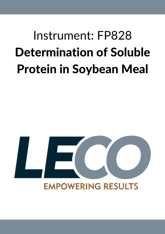 Nota aplikacyjna FP828 - Determination of Soluble Protein in Soybean Meal