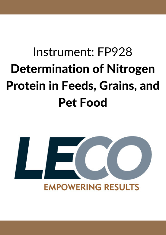 Nota aplikacyjna FP928 - Determination of Nitrogen/Protein in Feeds, Grains, and Pet Food