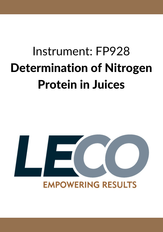 Nota aplikacyjna FP928 - Determination of Nitrogen/Protein in Juices