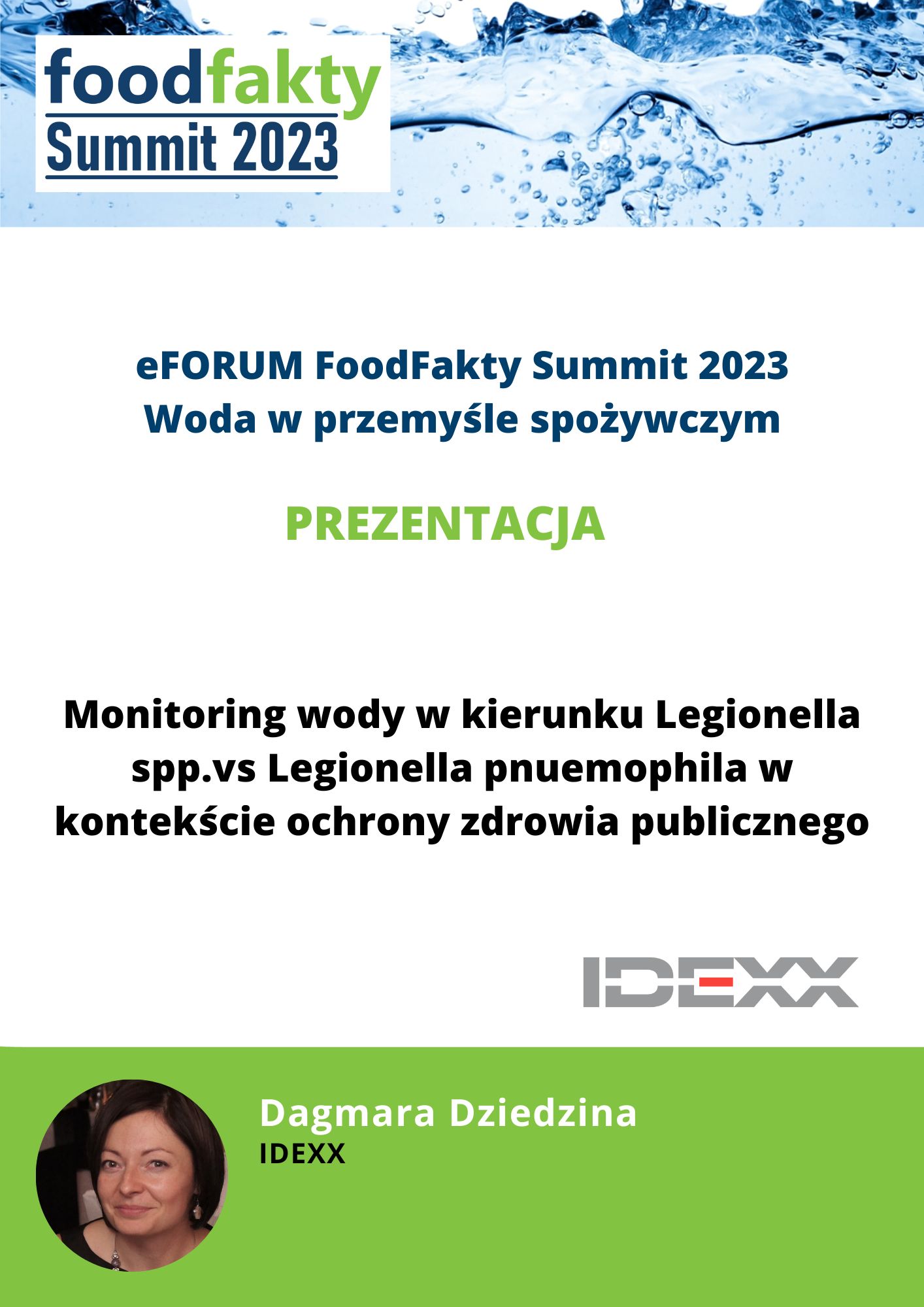 FoodFakty Summit Woda w przemyśle spożywczym - prezentacja IDEXX