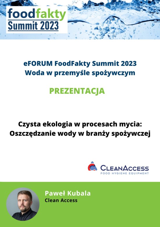FoodFakty Summit Woda w przemyśle spożywczym - prezentacja CleanAccess